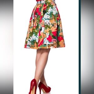 Grace Karin PIN UP GIRL Hawaiian Print Skirt